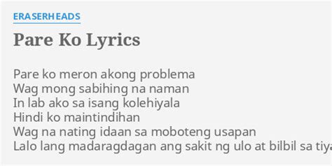 oh diyos ko ano ba naman ito lyrics|Pare Ko lyrics by Eraserheads with meaning. Pare Ko explained, .
